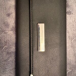 Nine West Black Leather Wallet with Silver Detail
